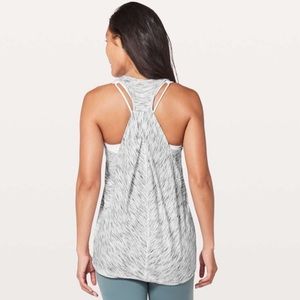 Lululemon Essential Tank Tiger Space Dye Black White Size 4